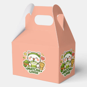 Süße Matcha-Liebhaber-Katze Geschenkschachtel