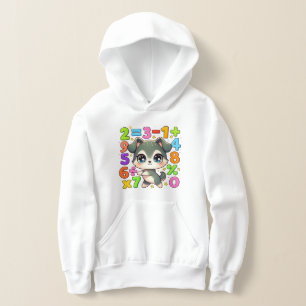 Süße Mathe-Kätzchen-Zahlen-Hoodie für Kinder Hoodie