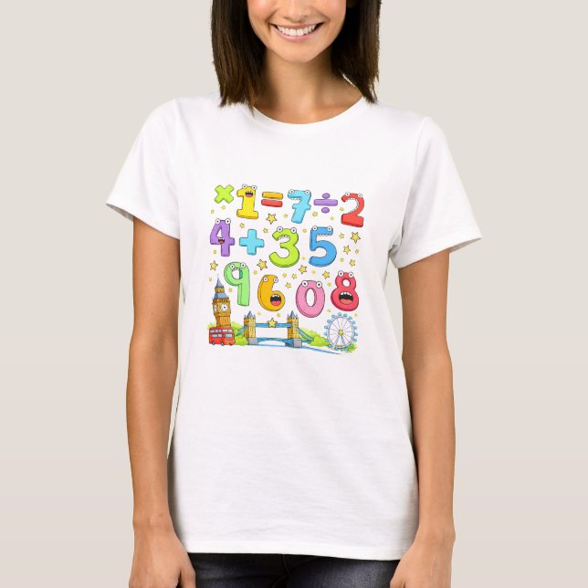 Süße Mathe-Zahlen-Gleichungen T-Shirt für Kinder (Vorderseite)