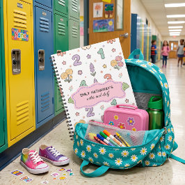 Süße Mathematik Zahlen Schulheft Muster Notizblock