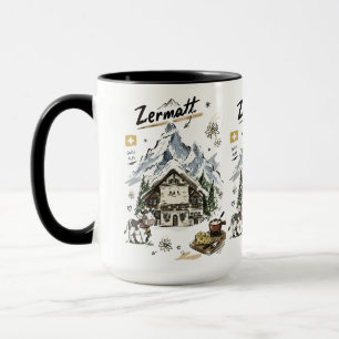 Süße Matterhorn Zermatt Doodle-Kunst Tasse