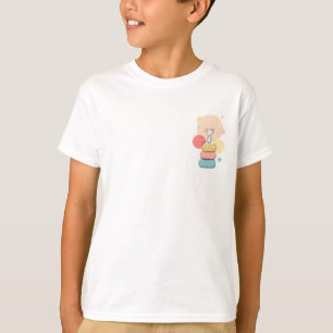 Süße Maus auf Macaron-Stapel Kinder T-Shirt