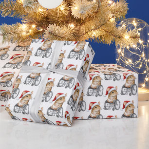 Süße Maus im Rollstuhl inklusive Weihnachten  Geschenkpapier