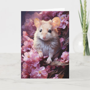 Süße Maus in den Blumen für jeden Anlass Karte