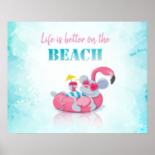 Süße Maus  Stylischer Strand Poster