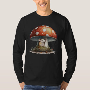 Süße Maus unter einem Pilz im Regen 1 T-Shirt