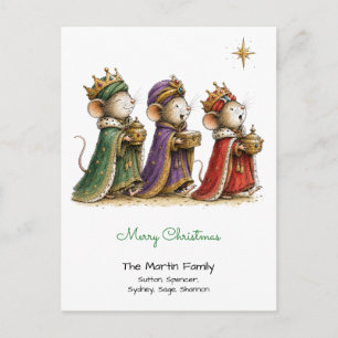 Süße Mäuse als Drei Weise Männer Frohe Weihnachten Postkarte