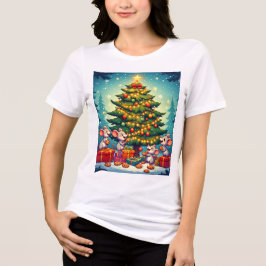 Süße Mäuse-Kekse Weihnachtsbaum Festliche Fröhlich Tri-Blend Shirt