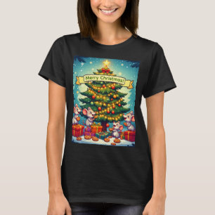 Süße Mäuse Kekse Weihnachtsbaum Fröhlich Festlich T-Shirt