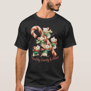 Süße Mäuse mit Zuckerstangen-Weihnachtskunst T-Shirt