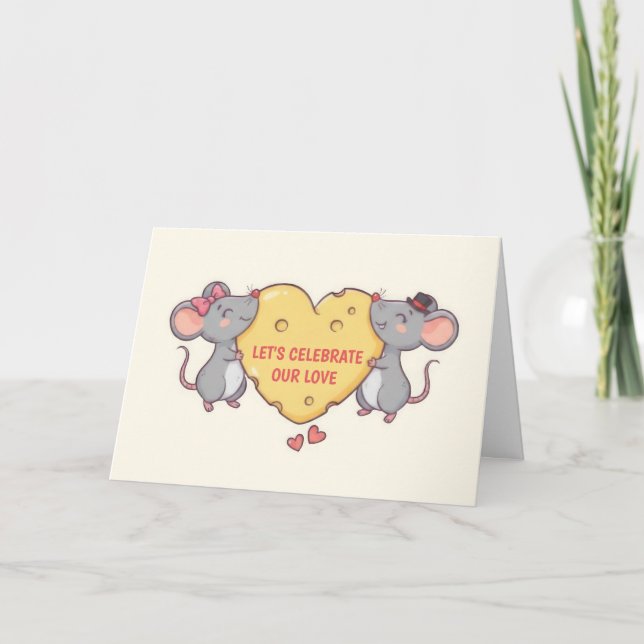 Süße Mäuse Valentinstag Karte (Vorderseite)