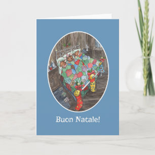 Süße Mäuse-Weihnachtsstrümpfe Italienischer Gruß Feiertagskarte