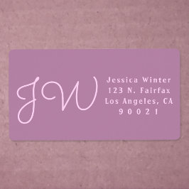 Süße Mauve/Rosa-Monogramm-Rücksendeadresse Versand