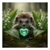 Süße May-Igel mit smaragdgrünem Herzen