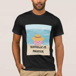 Süße meditierende Gehirn-Strand-Illustration T-Shirt