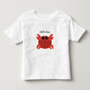 Süße Meereskrabbe mit individuellem Namen Kleinkind T-shirt