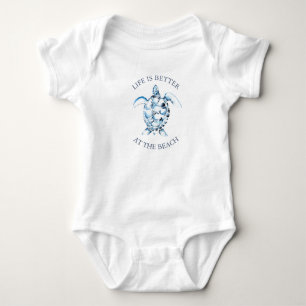 Süße Meeresschildkröte einzigartige Kunst Baby Boy Strampler