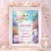 Süße Meeresschildkröte Mädchen Baby Shower Willkom