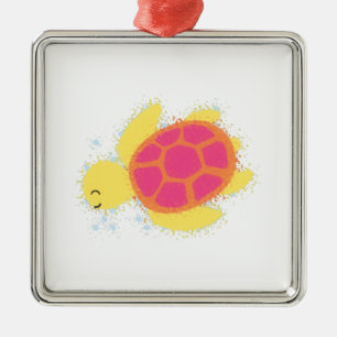 Süße Meeresschildkröte Silbernes Ornament