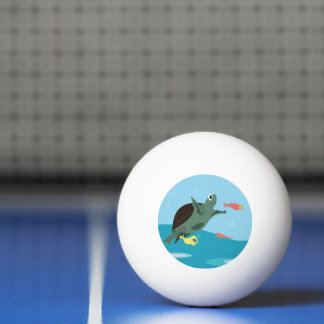 Süße Meeresschildkröte Unter dem Meer Kunst Tischtennisball