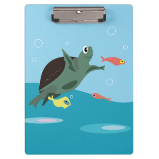 Süße Meeresschildkröte Unterwasser-Kunst Klemmbrett