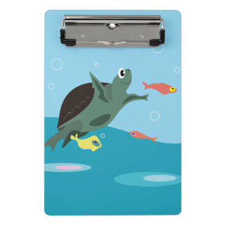 Süße Meeresschildkröte Unterwasser-Kunst Mini Klemmbrett