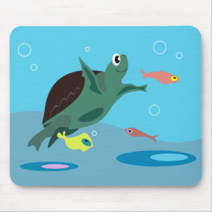 Süße Meeresschildkröte Unterwasser-Kunst Mousepad