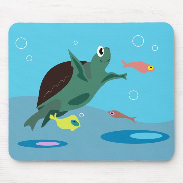 Süße Meeresschildkröte Unterwasser-Kunst Mousepad (Vorne)
