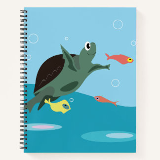 Süße Meeresschildkröte Unterwasser-Kunst Notizbuch