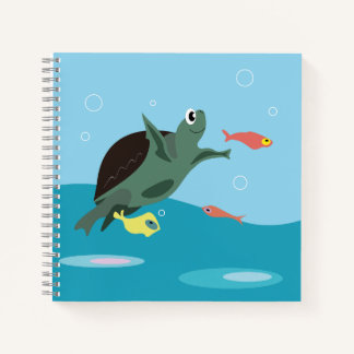 Süße Meeresschildkröte Unterwasser-Kunst Notizbuch