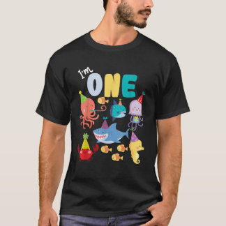 Süße Meerestiere Ozean Kreaturen Party 1. Geburtst T-Shirt