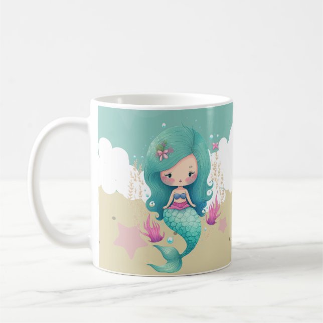 Süße Meerjungfrau Kinder Schokolade Kaffeetasse (Links)