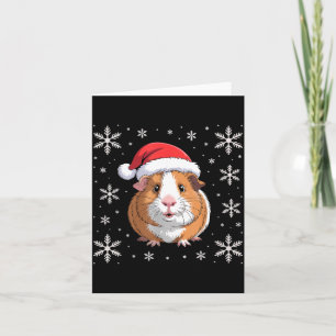 Süße Meerschweinchen mit Weihnachtsmannmütze Weihn Karte