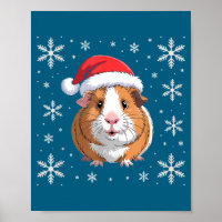 Süße Meerschweinchen mit Weihnachtsmannmütze Weihn