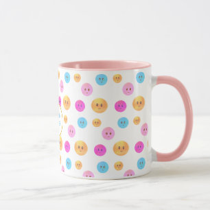 Süße mehrfarbige glückliche Gesichter Tasse