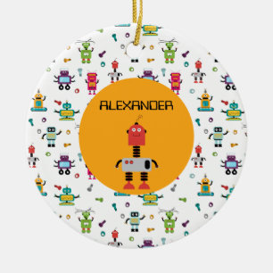 Süße mehrfarbige Roboter Kinder Roboter benutzerde Keramik Ornament