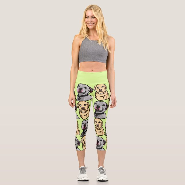 Süße Meme-Hunde Capri Leggings (Vorderseite)