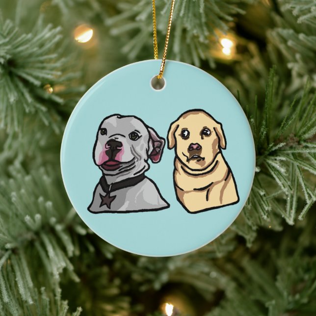 Süße Meme-Hunde Keramik Ornament (Baum)