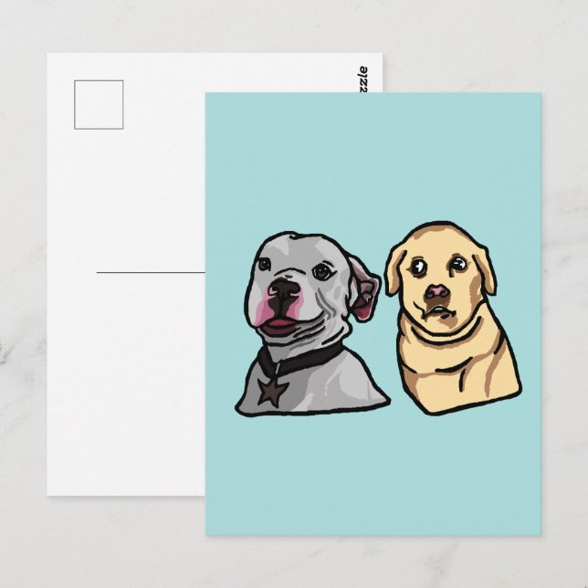 Süße Meme-Hunde Postkarte (Vorne/Hinten)