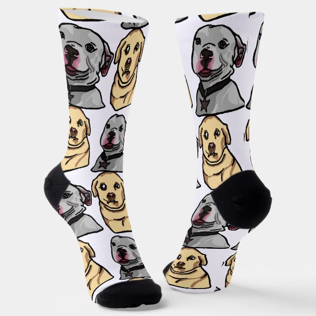 Süße Meme-Hunde Socken (Gewinkelt)