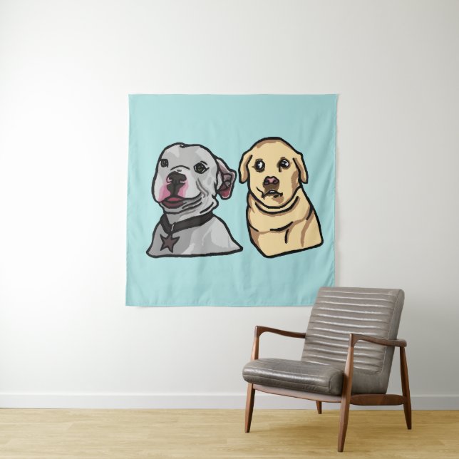 Süße Meme-Hunde Wandteppich (Beispiel)