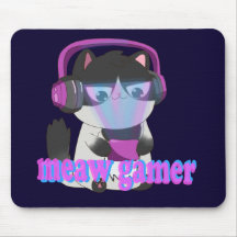 Süße Meow Gamer Katze - Kawaii Gaming Kitten