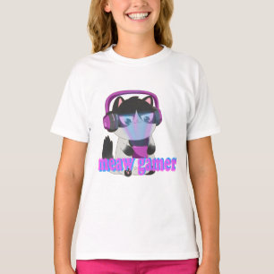Süße Meow Gamer Katze - Kawaii Gaming Kitten T-Shirt