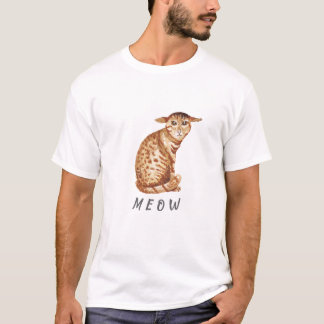 Süße Meow-Katze-Aquarell-Illustration T-Shirt