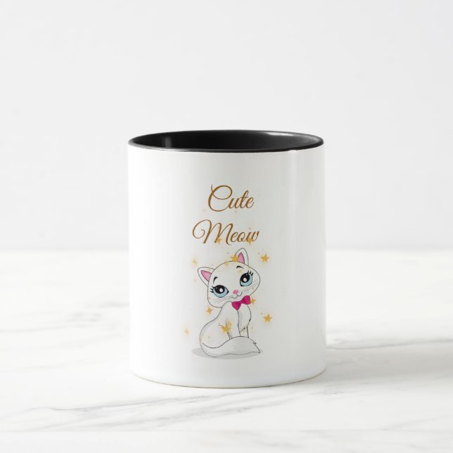 Süße Meow-Katze-Kaffeetasse Tasse (Zentrum)