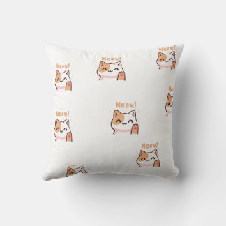 Süße Meow-Katzen-Wurfkissen | Kawaii-Katzenkissen Kissen