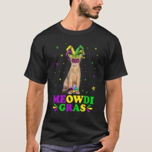 Süße Meowdi Gras Abessinier Katze Karneval Maske M T-Shirt