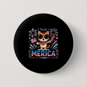 Süße Merica 4. Juli Katze 250 Jahre Veranda Gans Button