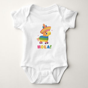 Süße mexikanische glückliche Piñata Hola Baby Strampler