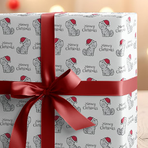 Süße Miau-Weihnachten Santa Katzen Geschenkpapier